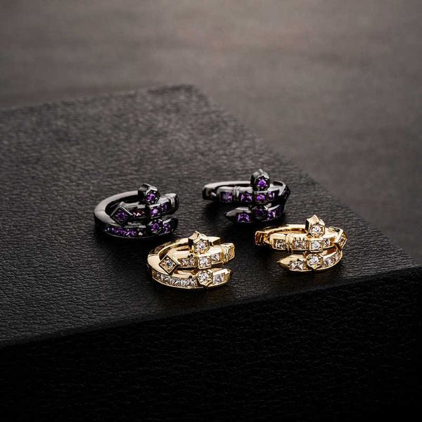 

original design fashion accessories sword of justice zircon earrings autumn and winter men and women hip-hop tide with personality earrings, Golden