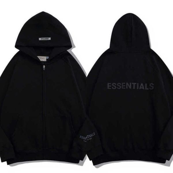 

essentials men's luxury tracksuits sweatshirts fashion zipper hoodies men women sportswear pant suit hooded sweater casual pullover co, Black
