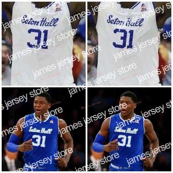 

college basketball wears nik1 stitched custom 0 quincy mcknight 1 michael nzei 2 anthony nelson 13 myles powell 14 jared rhoden seton hall p, Black