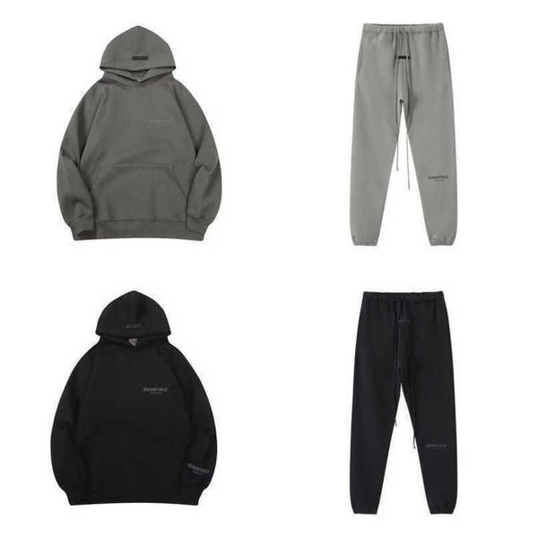 

essentials luxury men's tracksuits sweatshirts hoodies fashion letter men women sportswear pant suit hooded sweater casual pullover co, Gray