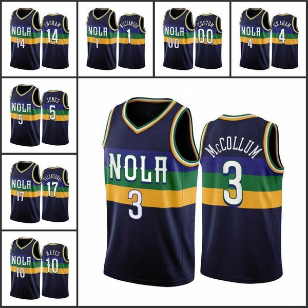 

college basketball wears men 2022-23 new orleans pelicans''brandon ingram zion williamson jonas valanciunas jaxson hayes c.j. mcco, Black
