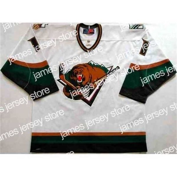 

college hockey wears nik1 early 2000's #11 jonathan sim utah grizzlies men's hockey jersey embroidery stitched customize any numbe, Black
