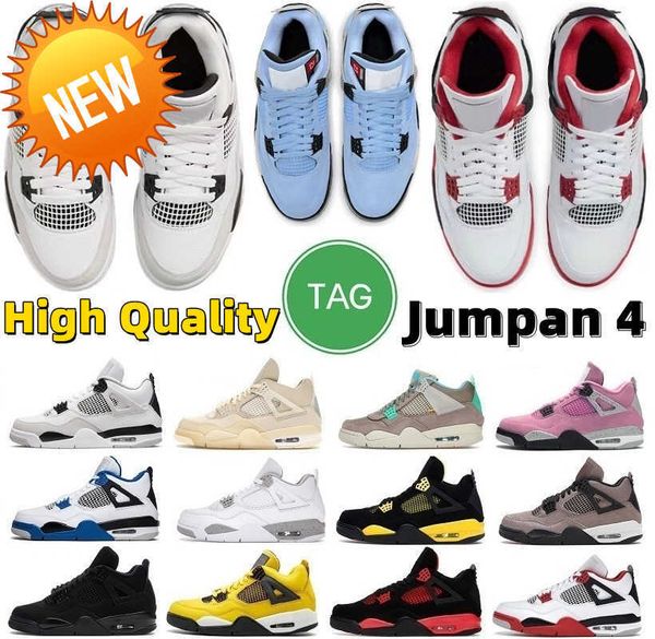 

2023 jumpman 4s basketball shoes women men 4 military black cat white oreo fire red thunder sail university grey pure money purple metallic