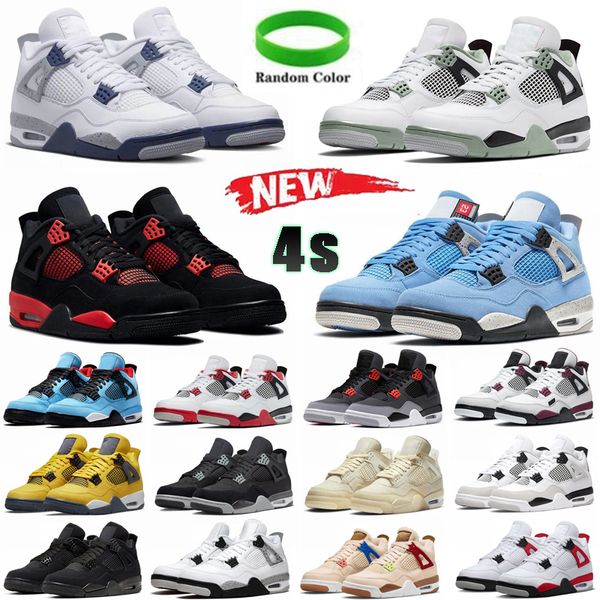 

og 4 4s basketball shoes men women military black red thunder black cat bred sail university blue infrared mens trainers sports sneakers