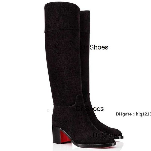 

red-bottoms shoes christians famous winter women red boot karitubes black calf leather tall boots chunky heels over knee booty round eyg