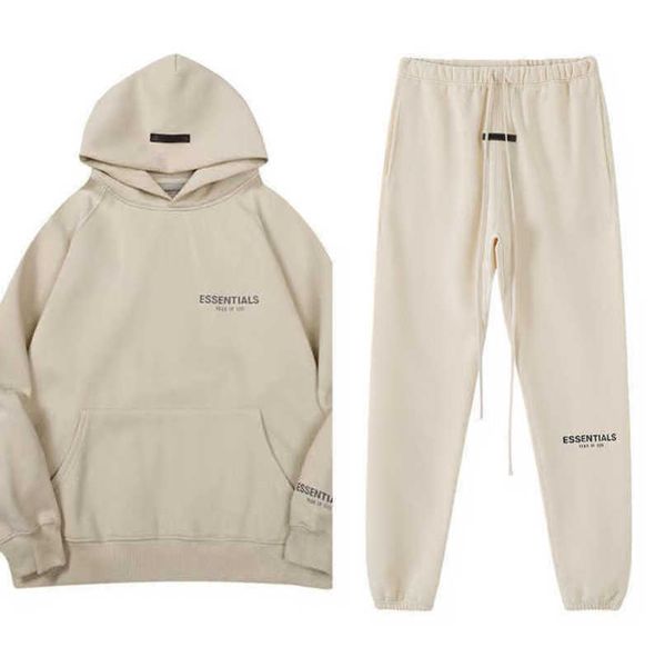 

luxury essentials men's tracksuits sweatshirts hoodies fashion letter men women sportswear pant suit hooded sweater casual pullover co, Gray