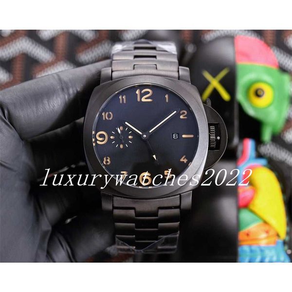 

mp factory p 1438 automatic mechanical men watch 44mm carbon fiber material steel strap mens watches sapphire luminescent diving wristwatche, Slivery;brown