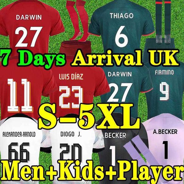 

fans tees xxxl 4xl 5xl big size 22/23 soccer jerseys darwin luis diaz 2022 2023 fans player ramsey alexander arnold diogo j. fabinho jones, Black