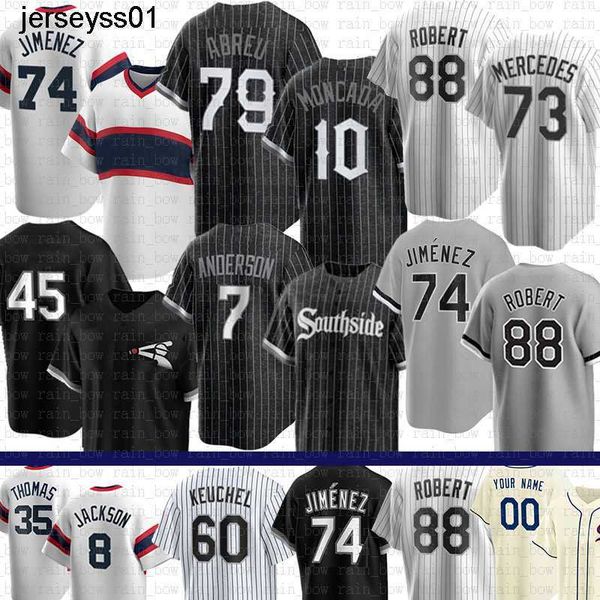 

custom chicago baseball jersey tim anderson eloy jimenez joe kelly jose abreu 88 luis robert yoan moncada bo jackson lance lynn blake, Blue;black