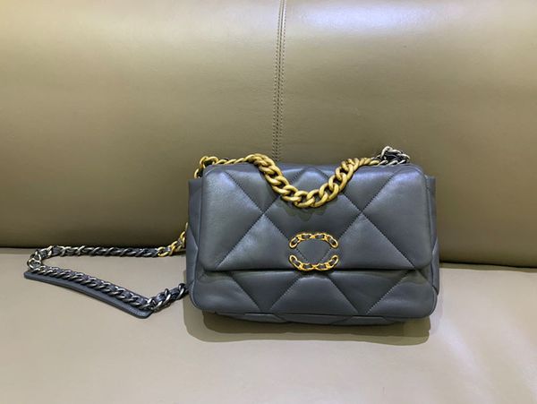 

classic gold retro hardware 19 big diamond chain bag european and american fashion ladies shoulder messenger bag apricot blue