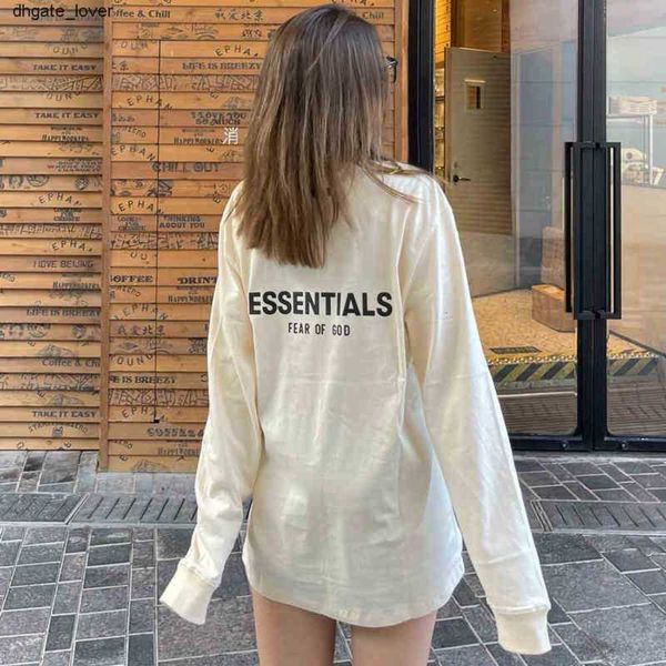 

men's hoodies sweatshirts pants feel of god fog double thread essentials long sleeve back three dimensional letter high street loose co, Black