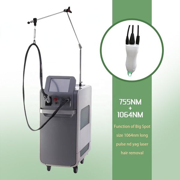 

hair removal laser 1064nm 755nm long pulse yag lazer salon and clinic equipment, Black