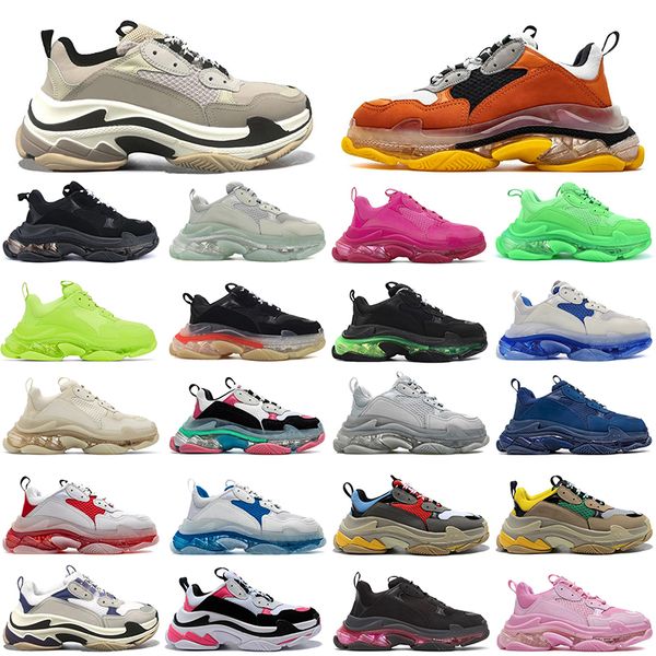 

designer triple s casual shoes men clear sole black white beige blue red green grey mens womens designer outdoor platform trainers walking j