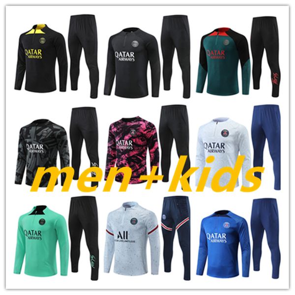 

2022 2023 psgs tracksuit jerseys football training suit jersey soccer messis tuta survetement foot futbol chandal jogging jacket 21 22 23 me, Black;yellow