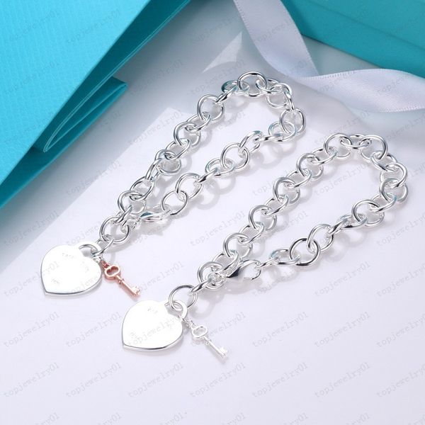 

designer heart-shaped necklace female stainless steel bracelet couple gold chain pendant neck luxury jewelry gift girlfriend accessories who, Silver