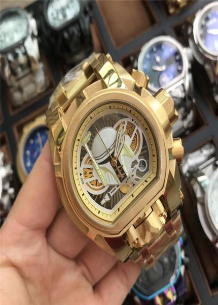 

invincible watch reserve bolt zeus mens quartz wirstwatch stainless steel waterproof chronograph undefeated luxury watches invicto2961183, Slivery;brown