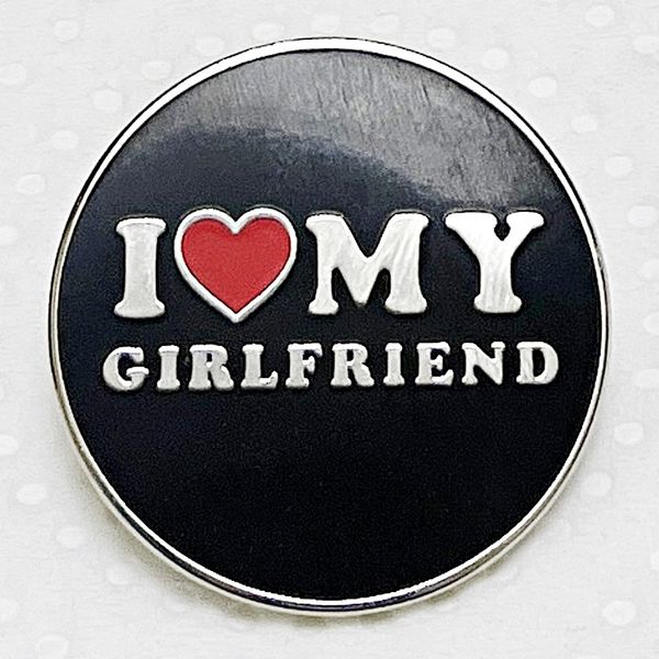 

i love my girlfriend brooch metal badge accessories for boyfriends and couples, Blue