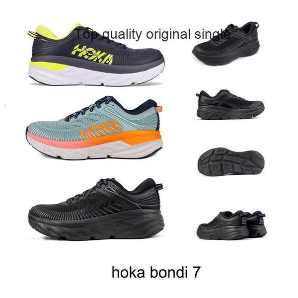 

bondi height increasing one shoes hoka 7 shock absorption road running bondi7 non-slip thick-soled cushioning sports pure black couple old