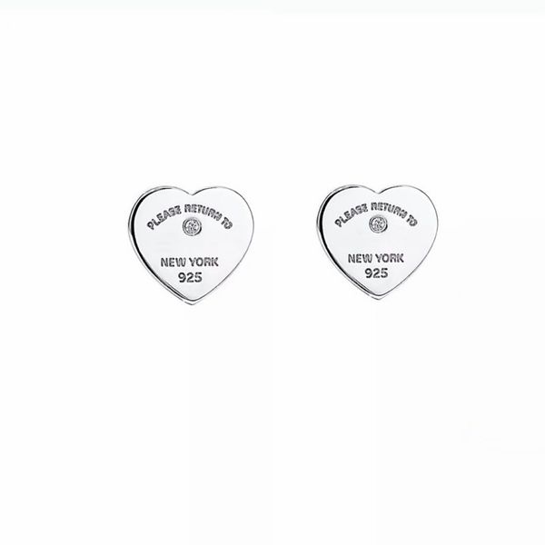 

hearty diamond stud earrings luxury designer women's earrings fashion 925 silver jewelry holiday gift, Golden;silver
