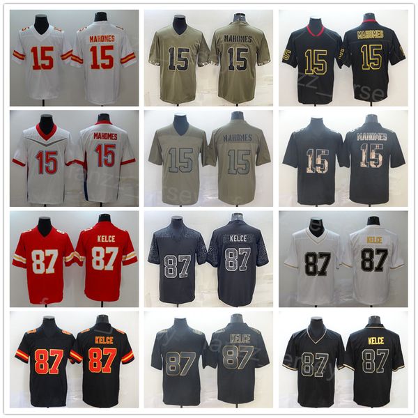 

men football 87 travis kelce jersey 15 patrick mahomes rainbow leopard grain hyphenation goddess shadow flag hemp grey drift smoke black whi, Black;red