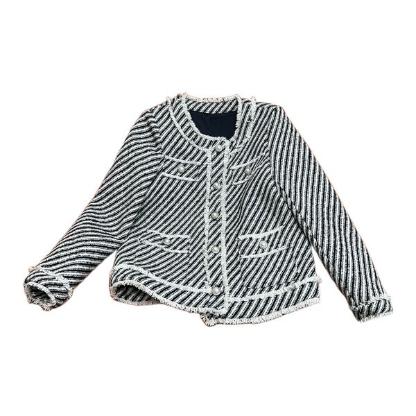 

women's outerwear & coatstwill stripe celebrity elegant and versatile, Black;brown