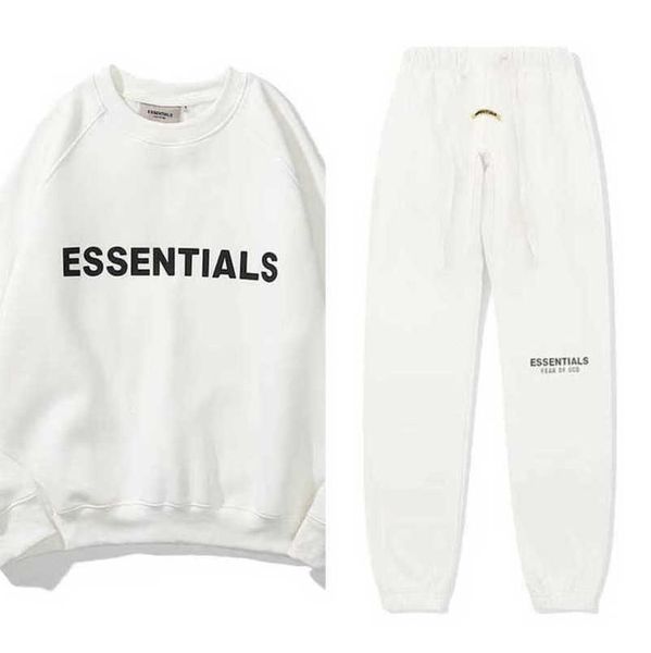 

essentials men's luxury tracksuits sweatshirts letter men women couple loose sportswear pants suit sweater hoodie casual pullover swea, Black