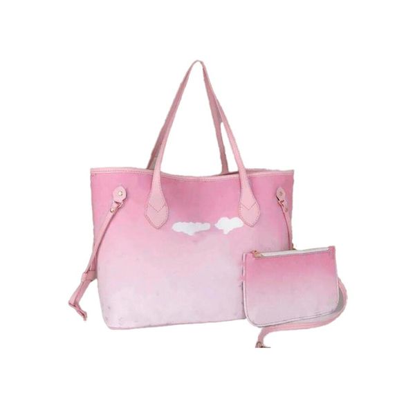 

2021 classic designer womens handbags flower fashion ladies composite tote pu leather clutch shoulder bags female purse243s, Red;black