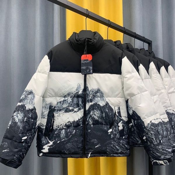 

designer jacket men snow parka mens puffer jacket luxury women's parkas down coats downs winter coat stand ccollar camouflage colour wo, Black