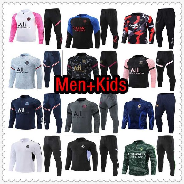 

fans tees 22 23 psgs messis tracksuit football jerseys training suit soccer jersey tuta maillot survetement foot chandal jogging jacket, Black