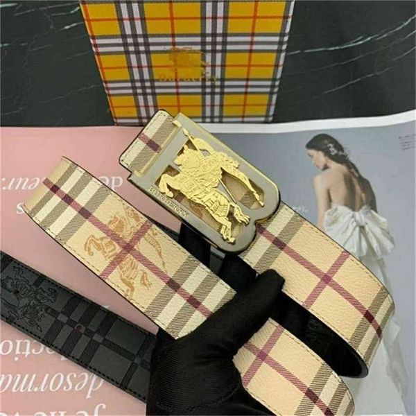 

men's designer belts burbrery babaoli leather belt double g brand smooth buckle casual and versatile popular in youth student network, Black;brown