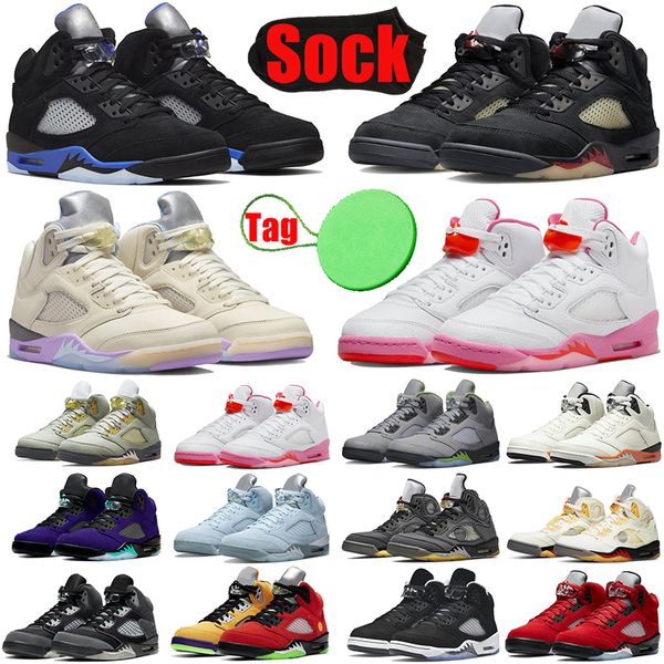 

jumpman 5 5s mens basketball shoes sail fire red aqua off noir racer blue unc pinksicle easter green bean concord bluebird men trainers spor