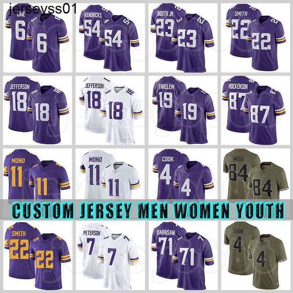 

4 dalvin cook 18 justin jefferson football 19 adam thielen jerseys 6 lewis cine 99 danielle hunter randy moss kirk cousins harrison smith, Black;red