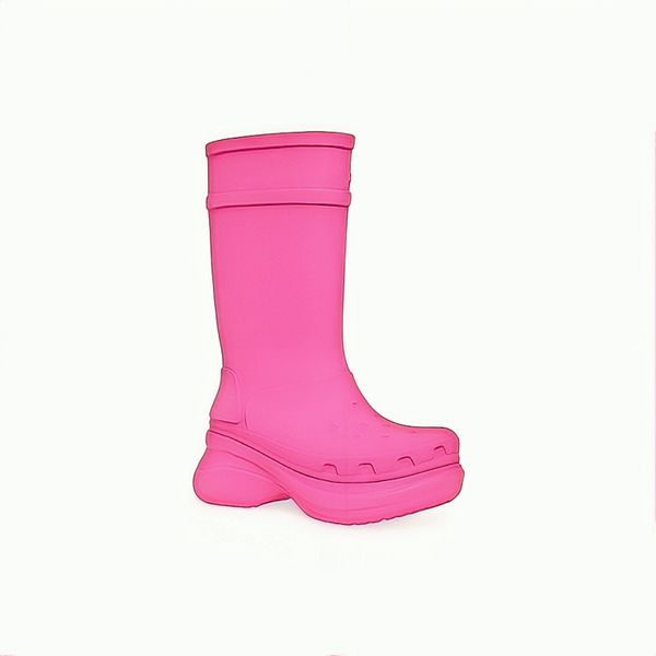 

green /black/pink rubber boots round head 20mm arch toe intaglio logo brand identity backside float print size 35-42 222