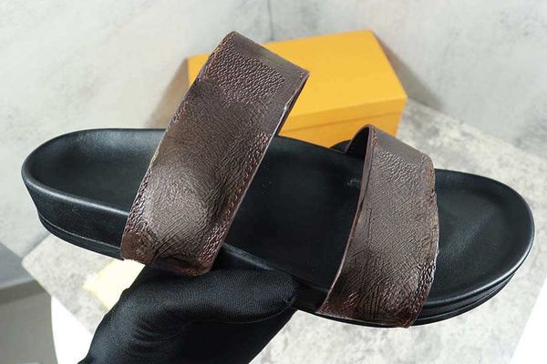 

sandals fashion new casual trendy brand luxury lou flat bottom beach leather for summer wear, Black