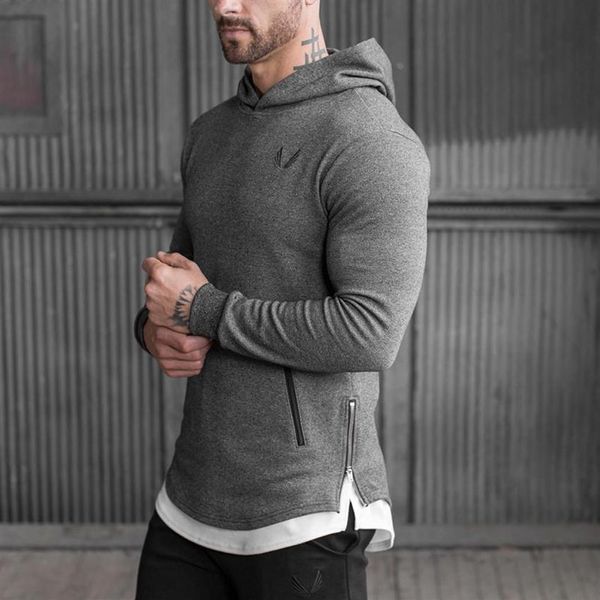 

whole- 2016 new arrival men's long hoodies hooded pullovers casual sweatershirt fitness clothing men sweatshirt hooded muscle coat232t, Black