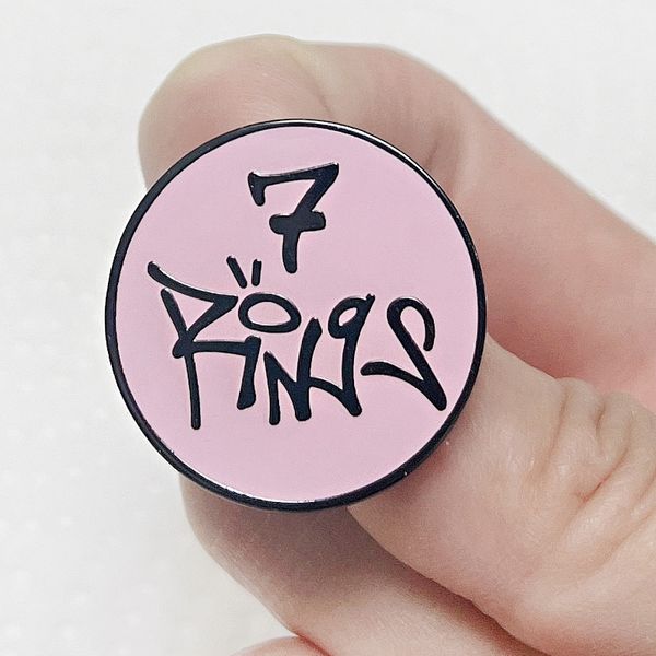 

aliana grande music 7rings brooch metal badge a sister fan gift, Blue