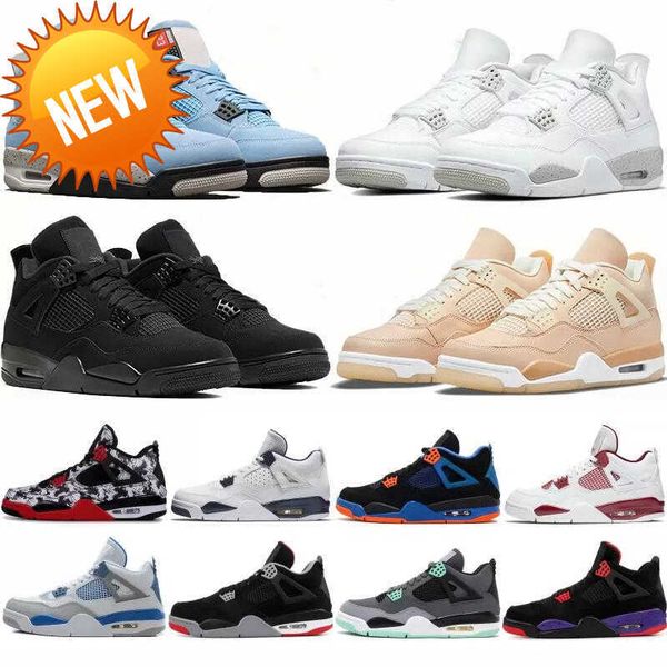 

2023 2022 jumpman 4 retro basketball shoes black cat university bue white oero lightning union fire red bred pure money metallic purple gree