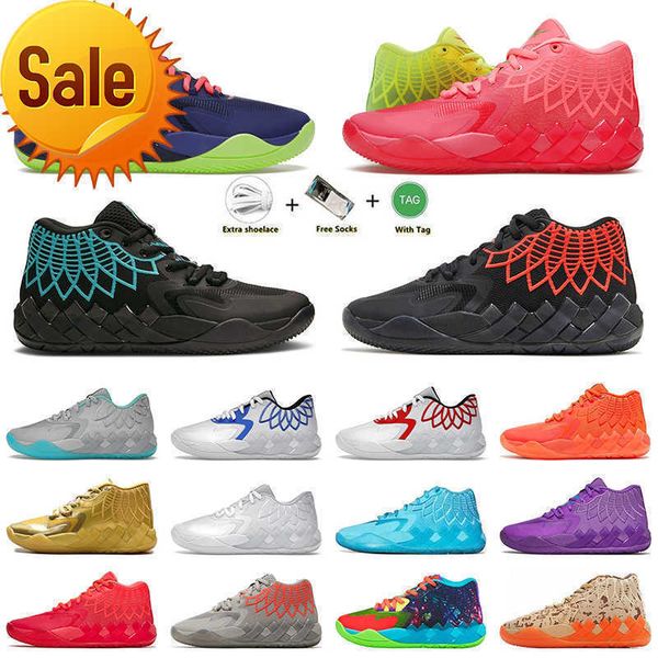 

new basketball shoes 2022 lamelo ball mb 01 basketball shoes rick red green and morty galaxy purple blue grey black queen buzz city melo spo