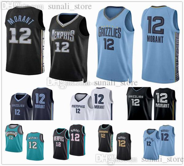 

college basketball wears 2022-23 statement 12 basketball jerseys ja morant white navy black blue city black edition men women youth kids