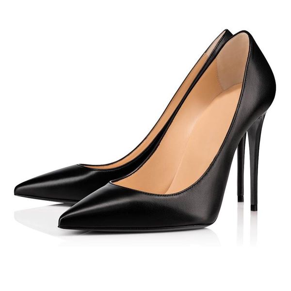 

red bottom shoes designer heels women dress luxury high louboutin heel 8cm 10cm 12cm red sole shoe round pointed toes pumps bottom wedding p, Black