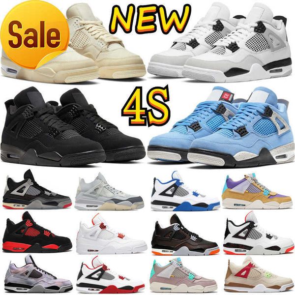 

low 2022 4 4s basketball shoes lightning hyper royal university blue shimmer bred military black cat canvas sand white oreo red sail thunder