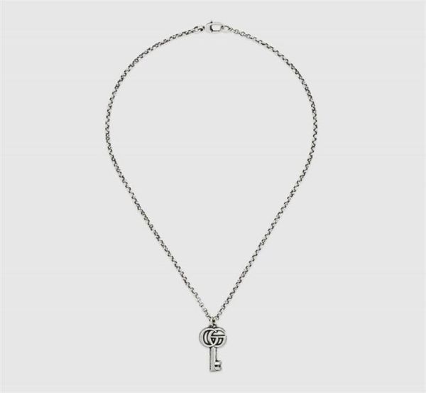 

20 off designer jewelry gujia double g letter vine carved pattern key fashion men039s and women039s same necklace2345775, Silver