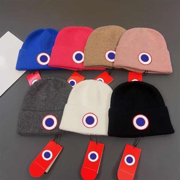 

Knitted Hat Beanie Cap Designer Skull Caps With Circular Sign for Man Woman Winter Hats 7 Color, C1