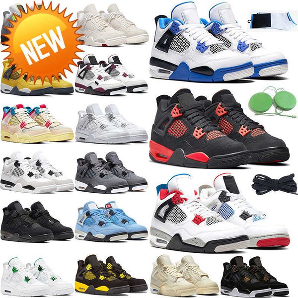 

2023 men women 4s retro basketball shoes military black cat white cement oreo bred jumpman 4 sail men trainer sport sneakers