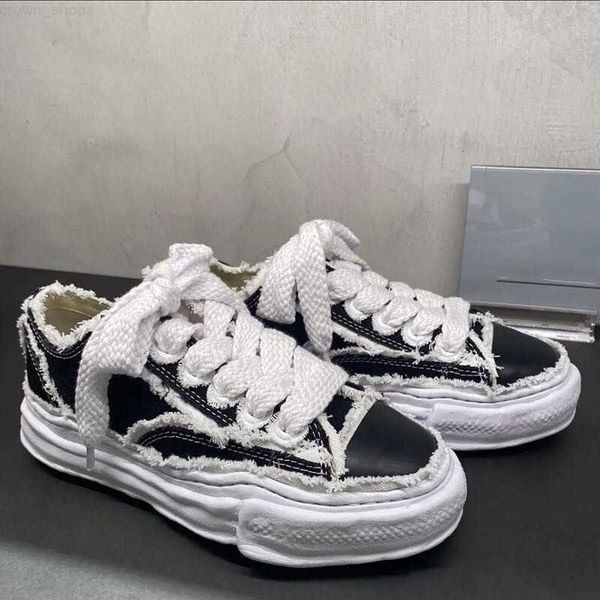 

designer co branded mmy dissolving shoes mihara yasuhiro yu wenle thick soled lovers' daddy sports casual board shoes, Black