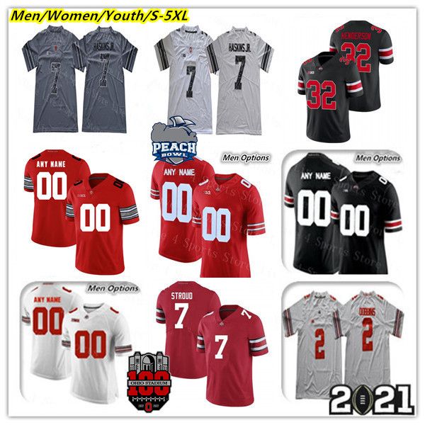 

peach bowl ohio state buckeyes osu college football jerseys c.j. stroud treveyon henderson jaxon smith-njigba miyan williams hayden marvin h, Blue;black