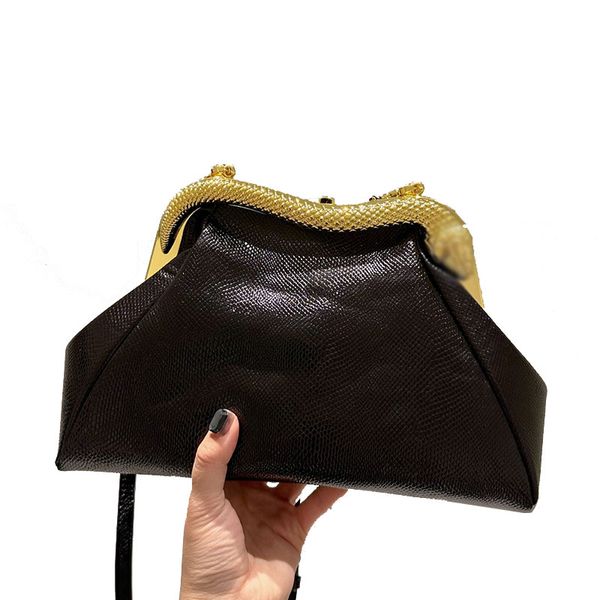 

designers women serpentine leather crossbody bags clutch italy brand fashion snake head clip hasp shoulder bag luxury designer lady snakeski