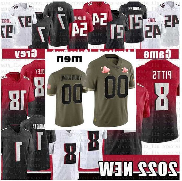 

football jersey atlanta''falcons''84 cordarrelle patterson 8 kyle pitts 7 younghoe koo 5 drake london 5 drake london 1 m, Black;red
