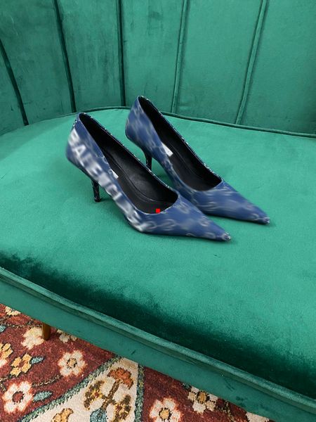 

2023 women shoes heels sandals dress shoe lady sandal lides classics fashion beach thick bottom leather high heel by alphabet with box size, Black