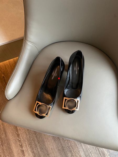 

2023 buckle shoes woman high heels pumps ladies wedding shoesss heels shoe metal v tacones pointed toe stilettos black dress shoess with box